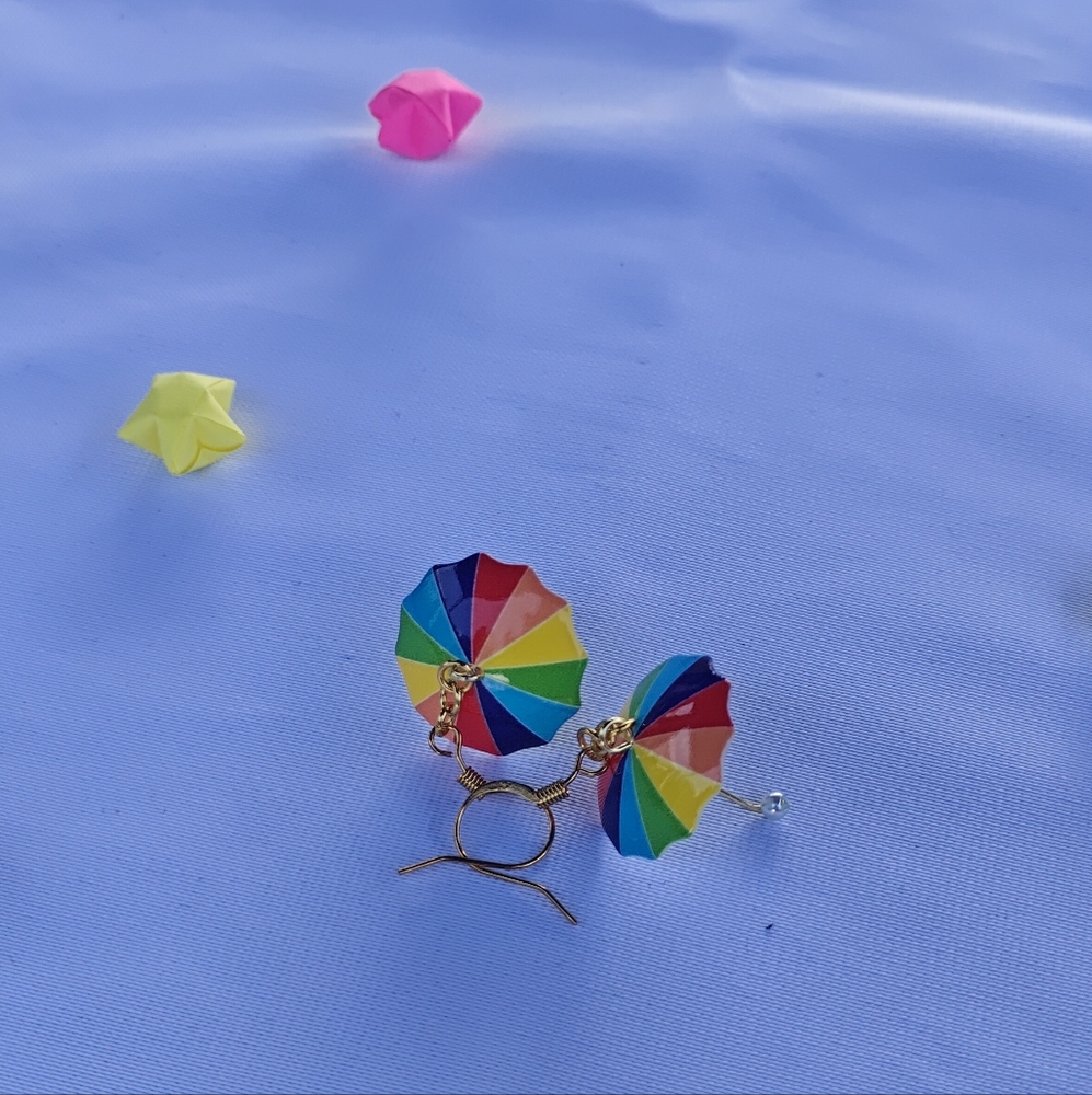 Rainbow Umbrella Earrings